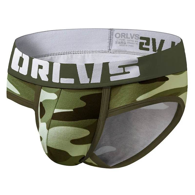 ORLVS Army Camouflage Cotton Pouch Brief underwear pant  for Men