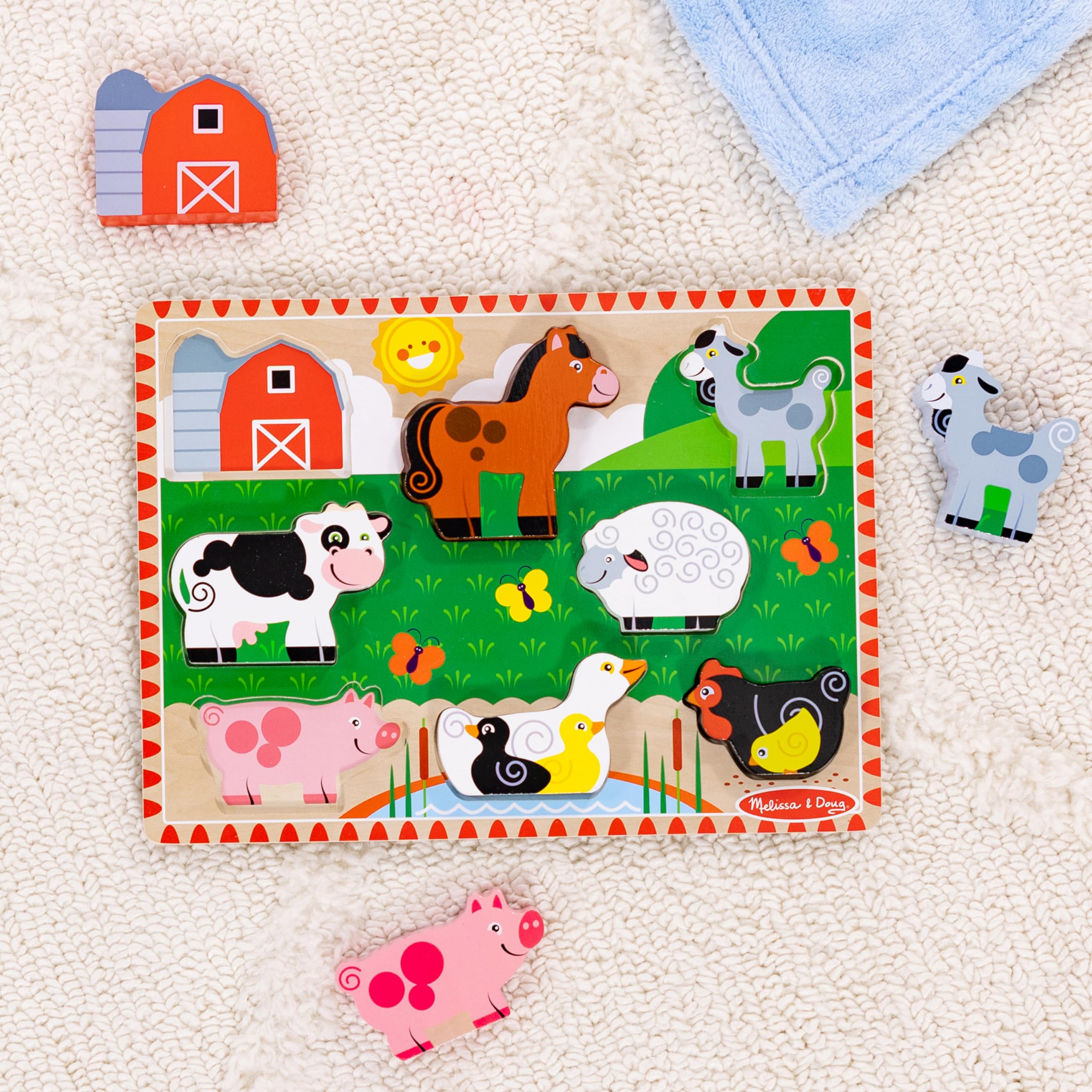 Melissa & Doug Farm Animals Wooden Chunky Puzzle 8-Piece Set 🍁 All In One Marketplace Canada