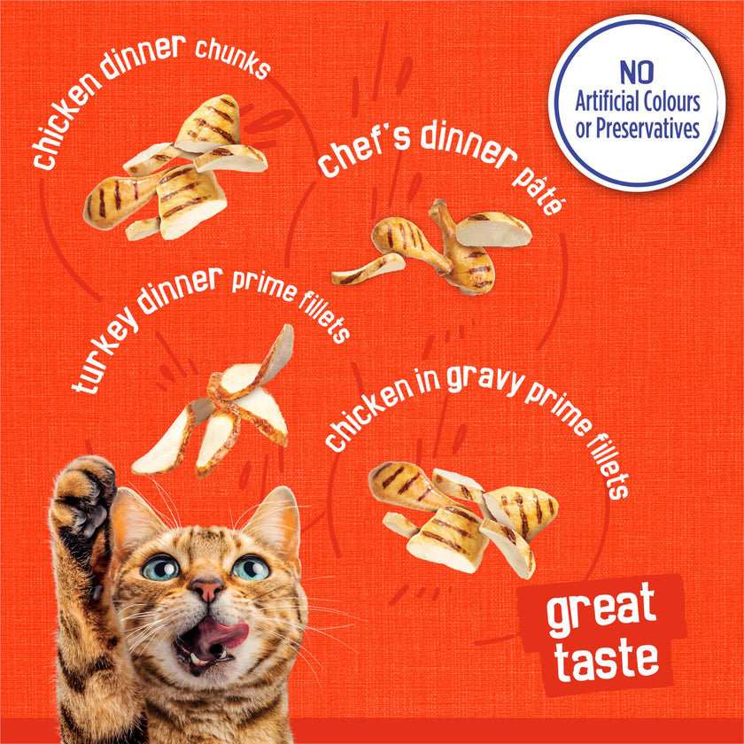 Friskies Poultry Wet Cat Food, Variety Pack 4 Flavours - 156 g Can (32 Pack) 🍁 All In One Marketplace Canada