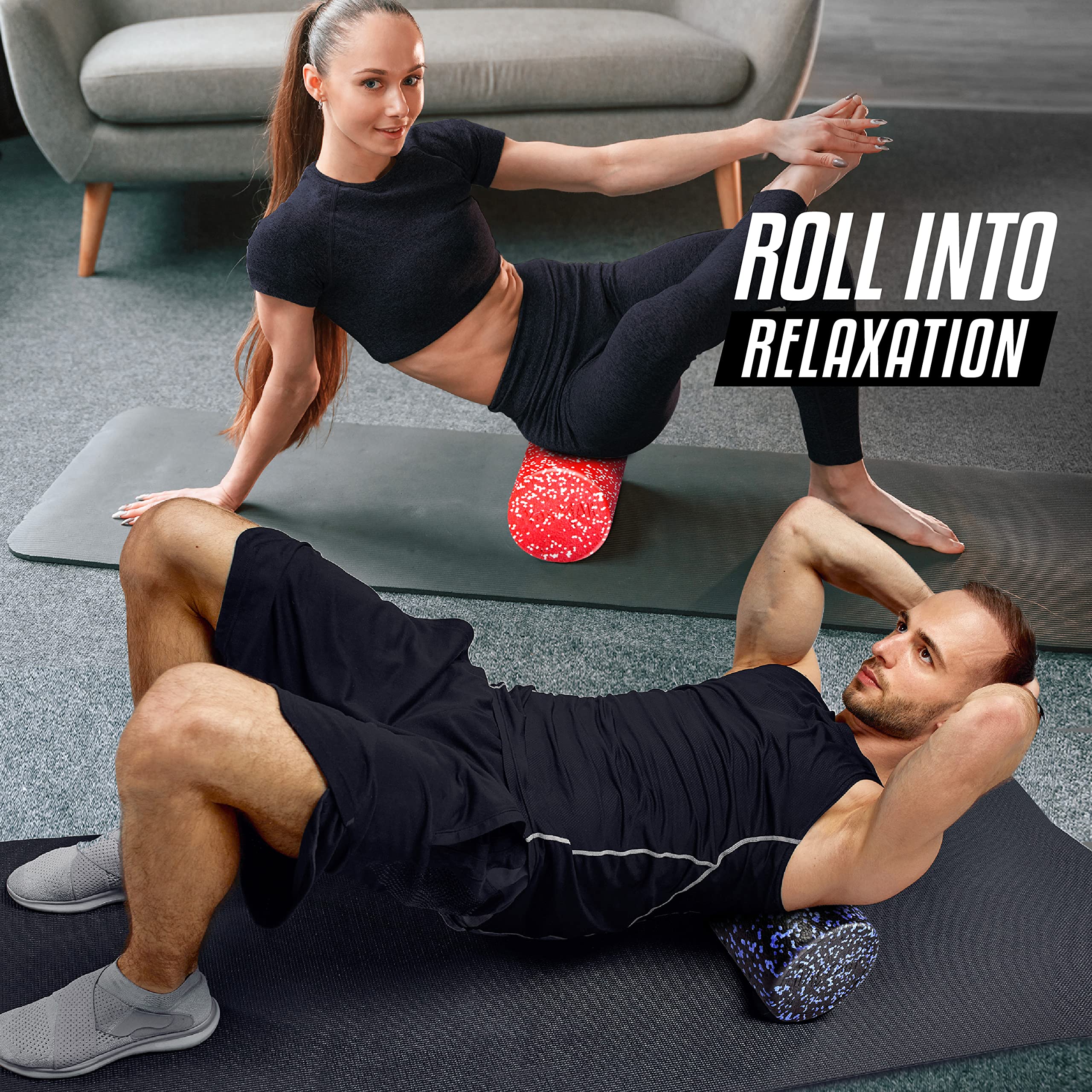 Yes4All High-Density EPP Round Back Roller Foam, Foam Roller for Yoga, Pilates & Stretching - 12, 18, 24, 36 inch 🍁 All In One Marketplace Canada