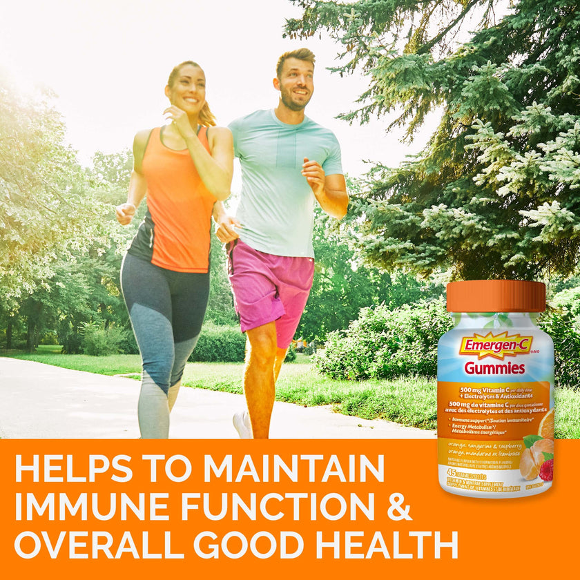 Emergen-C Immune Support Gummies, A Boost of Vitamins and Minerals, Orange, Tangerine & Raspberry Mix, 45 Gummies 🍁 All In One Marketplace Canada