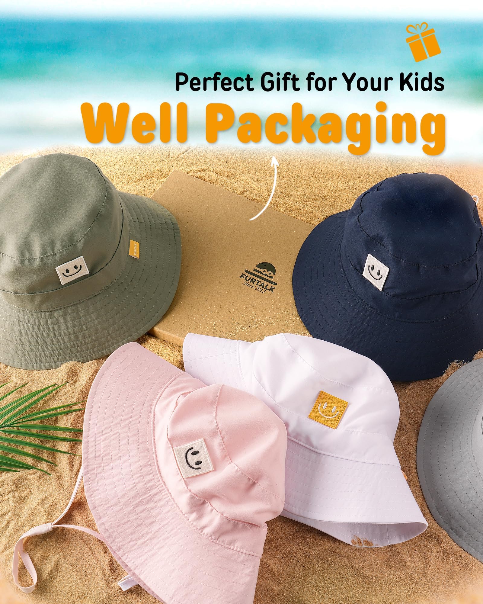FURTALK Baby Sun Hat Smile Face Toddler Boys Girls Bucket Hat for Kids 0-5 Years 🍁 All In One Marketplace Canada