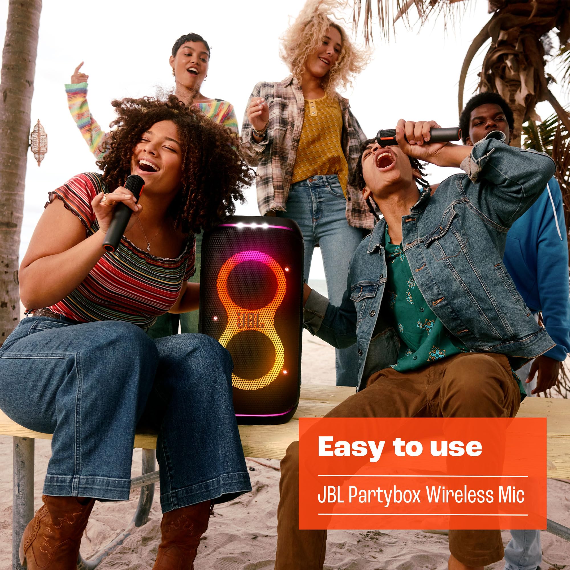 JBL PartyBox Wireless Mic - 2X Digital Wireless Microphones, Rechargeable Battery (20hrs - 700mAh), Clear Voice, Crisp Sound, Stable 2.4GHz Connection, Compatible with All PartyBox Speakers (Black) 🍁 All In One Marketplace Canada