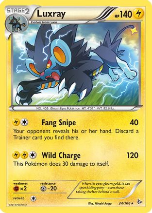 Luxray 34/106 - XY  Flashfire Reverse Holofoil