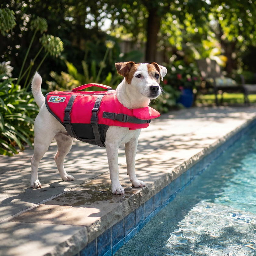 Outward Hound Granby Splash Dog Life Jacket with Handle, Reflective Floating Vest for Swimming & Boating, Maximum Buoyancy, All Skill Levels, Small Dogs & Puppies (16–20