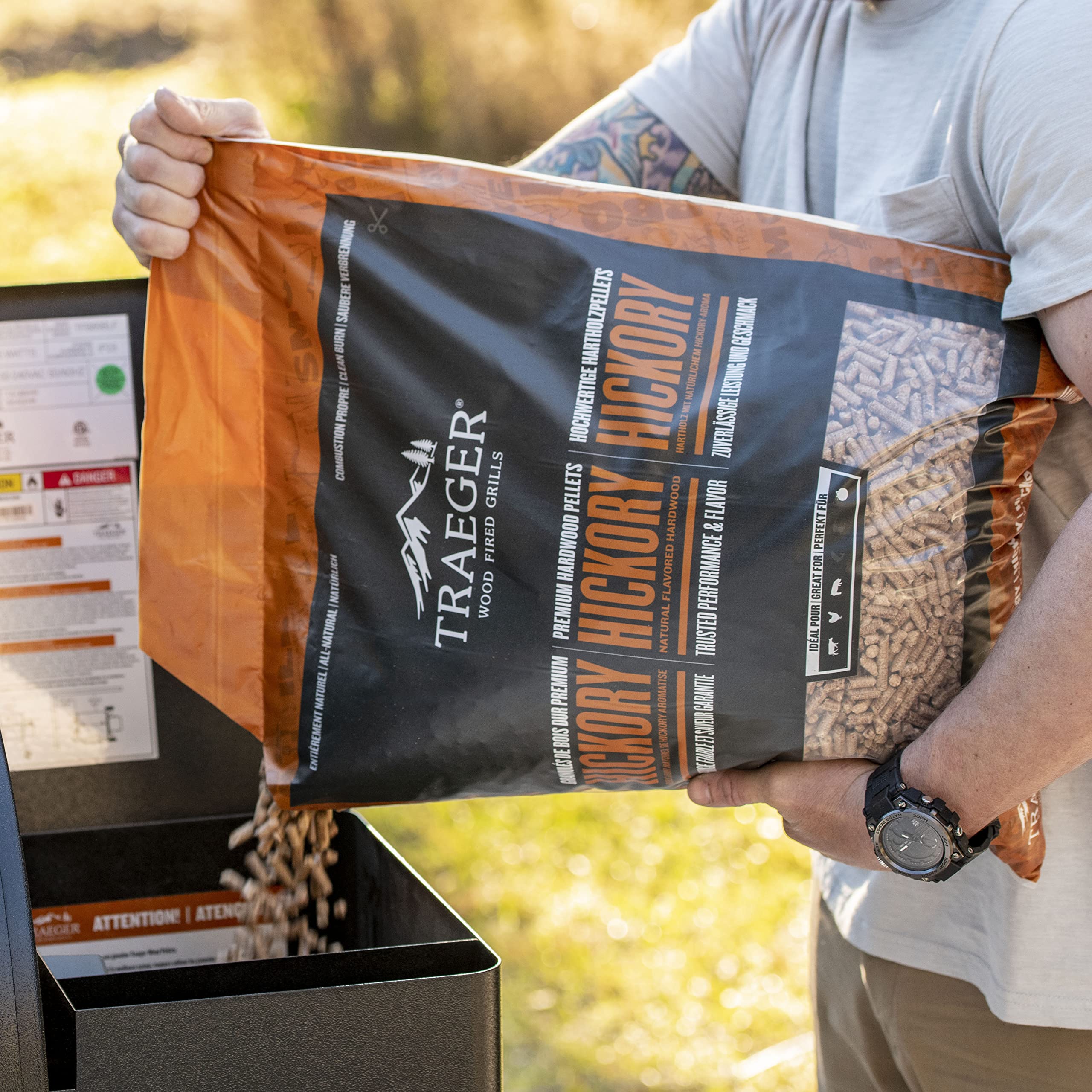 Traeger Grills Hickory 100% All-Natural Wood Pellets for Smokers and Pellet Grills. BBQ, Bake, Roast, and Grill, 20 lb. Bag 🍁 All In One Marketplace Canada