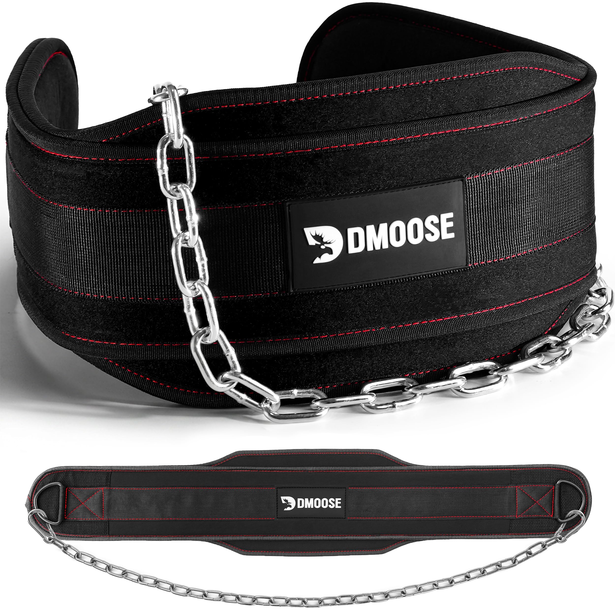 DMoose Dip Belt for Weightlifting, Weight Belt with Chain for Pullup, Gym Lifting Belt for Powerlifting, Squat, Bodybuilding, Heavy Duty Steel, Workout Belt with Comfortable Neoprene Support 🍁 All In One Marketplace Canada