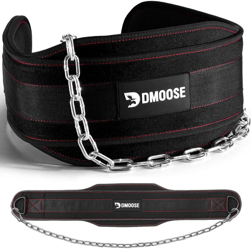 DMoose Dip Belt for Weightlifting, Weight Belt with Chain for Pullup, Gym Lifting Belt for Powerlifting, Squat, Bodybuilding, Heavy Duty Steel, Workout Belt with Comfortable Neoprene Support 🍁 All In One Marketplace Canada