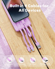 Charmast Portable Charger with Built in Cables, Power Bank with Cords Wires, Slim 10000mAh Travel Battery Pack 6 Outputs 3 Inputs 3A Fast Charging for Samsung Google Pixel LG Moto iPhone iPad 🍁 All In One Marketplace Canada