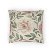 Vintage Floral Woven Pillow | Tapestry Rose Leaf Throw Pillow