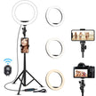 LED Ring Light with Tripod Stand, 8 10 12 inch, USB Powered, Phone Holder and Bluetooth Remote