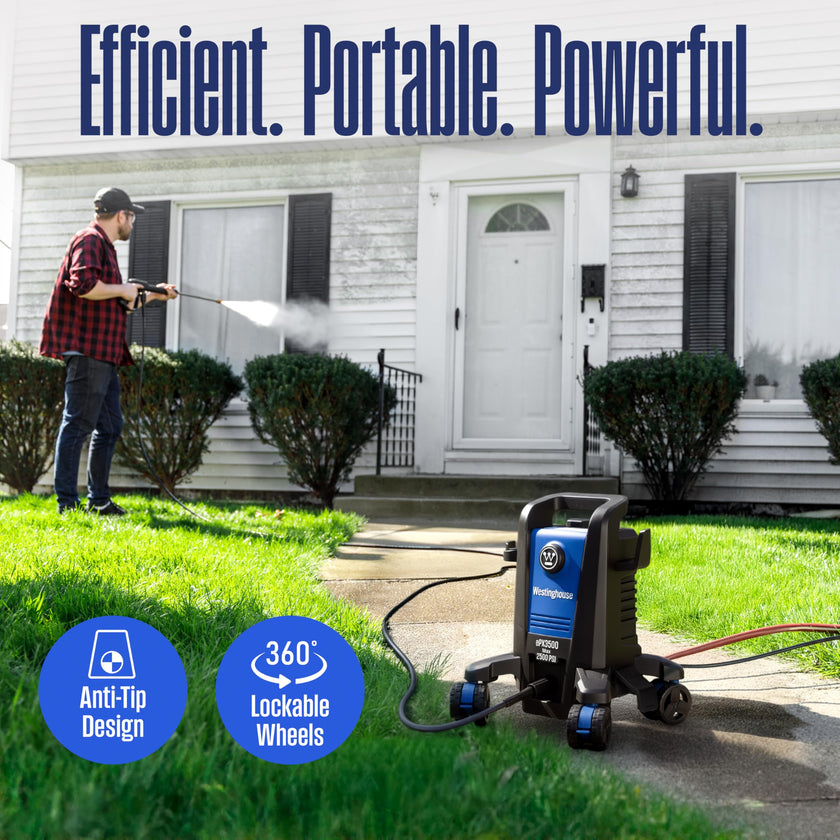 Westinghouse ePX3500 Electric Pressure Washer, 2500 Max PSI 1.76 Max GPM with Anti-Tipping Technology, Onboard Soap Tank, Pro-Style Steel Wand, 5-Nozzle Set, for Cars/Fences/Driveways/Home/Patios 🍁 All In One Marketplace Canada