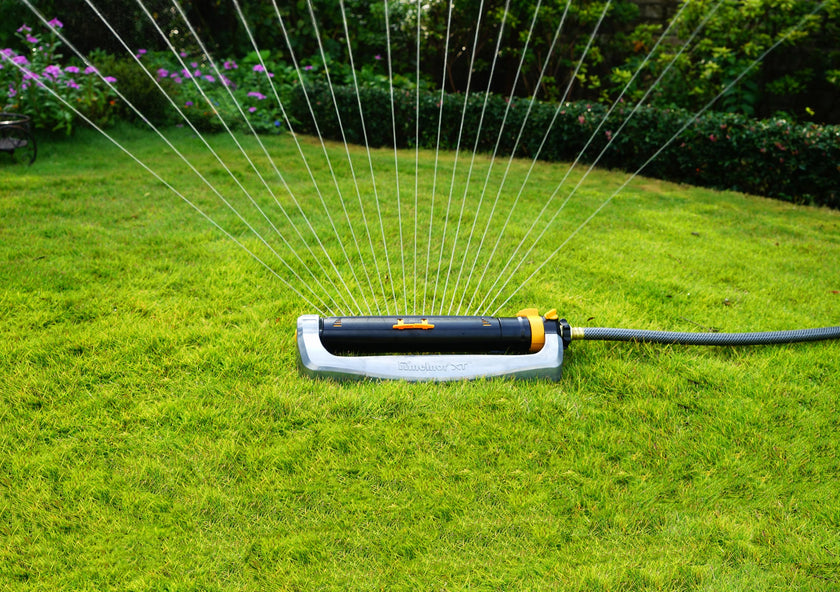 Melnor 65154AMZ XT Turbo Oscillating Sprinkler, Metal Base, 4,500 sq. ft., Quick Connect Bundle, 3-Way Adjustable, Black, Yellow 🍁 All In One Marketplace Canada