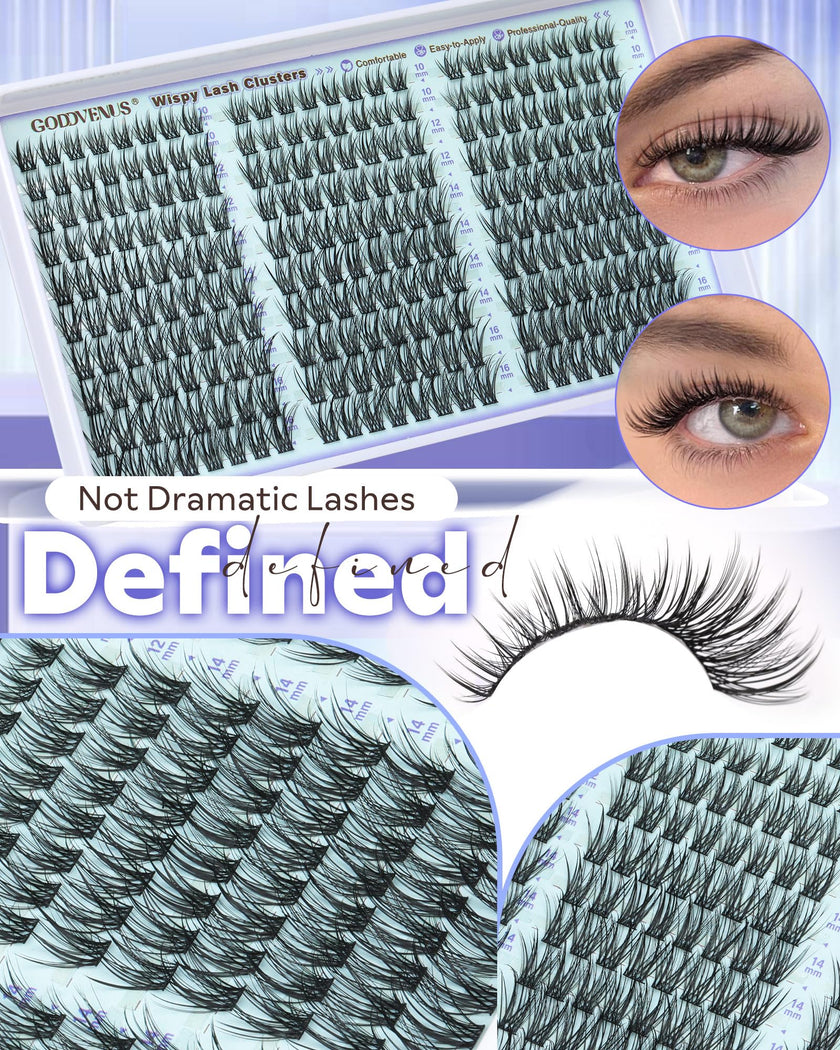 Wispy Lash Clusters Kit Eyelash Clusters Natural Cluster Lashes Extension Kit Eyelash Extension10-16mm CC Curve For DIY 🍁 All In One Marketplace Canada