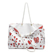 Red Heart Floral Pattern Weekender Bag, Valentine Tote, Busy Mother, Mom Gift