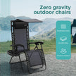 SereneLife Zero Gravity Reclining Chairs Set of 2 – Adjustable Folding Patio & Beach Lounge Chairs with Cup Holder Tray, Removable Padded Headrest, Weather-Resistant 🍁 All In One Marketplace Canada