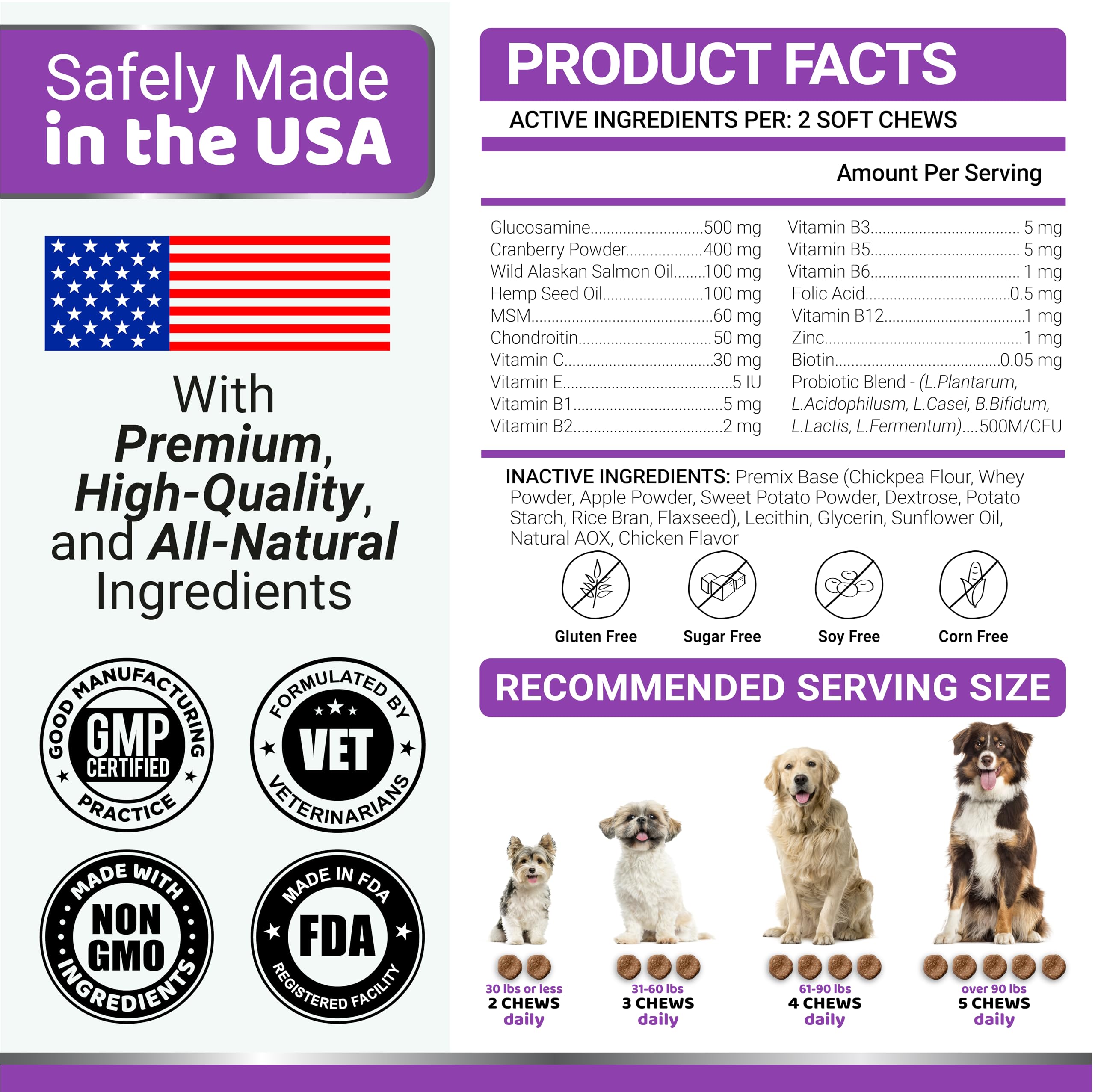 Dog Multivitamin Chewable with Glucosamine - 170 Chews - Dog Vitamins and Supplements 23 in 1 - Senior & Puppy Multivitamin for Dogs - Hip & Joint Support - Immune Health, Skin, Digestion 🍁 All In One Marketplace Canada