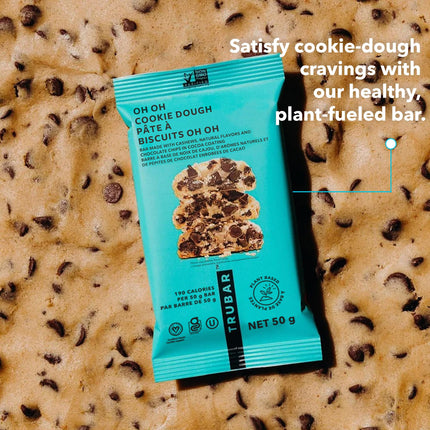 TRUBAR Vegan Protein Bar, Oh Oh Cookie Dough, Gluten Free, Plant Based, High Fiber, Dairy Free, Low Fat, Non GMO, No Sugar Alcohols, 12G Lean Protein, 13G Fiber, Healthy Snack Bars, 12 CT 🍁 All In One Marketplace Canada