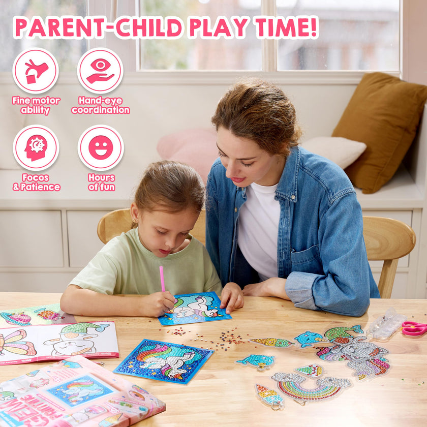 Klever Kits 16 Projects Gem Painting, Kids Diamond Art Painting Kit with 5D Gem, Arts and Crafts for Girls Ages 6-12,Art Gift Ideas for Girls Crafts Ages 6, 7, 8, Girl Gifts, Easter Gifts for Kids 🍁 All In One Marketplace Canada