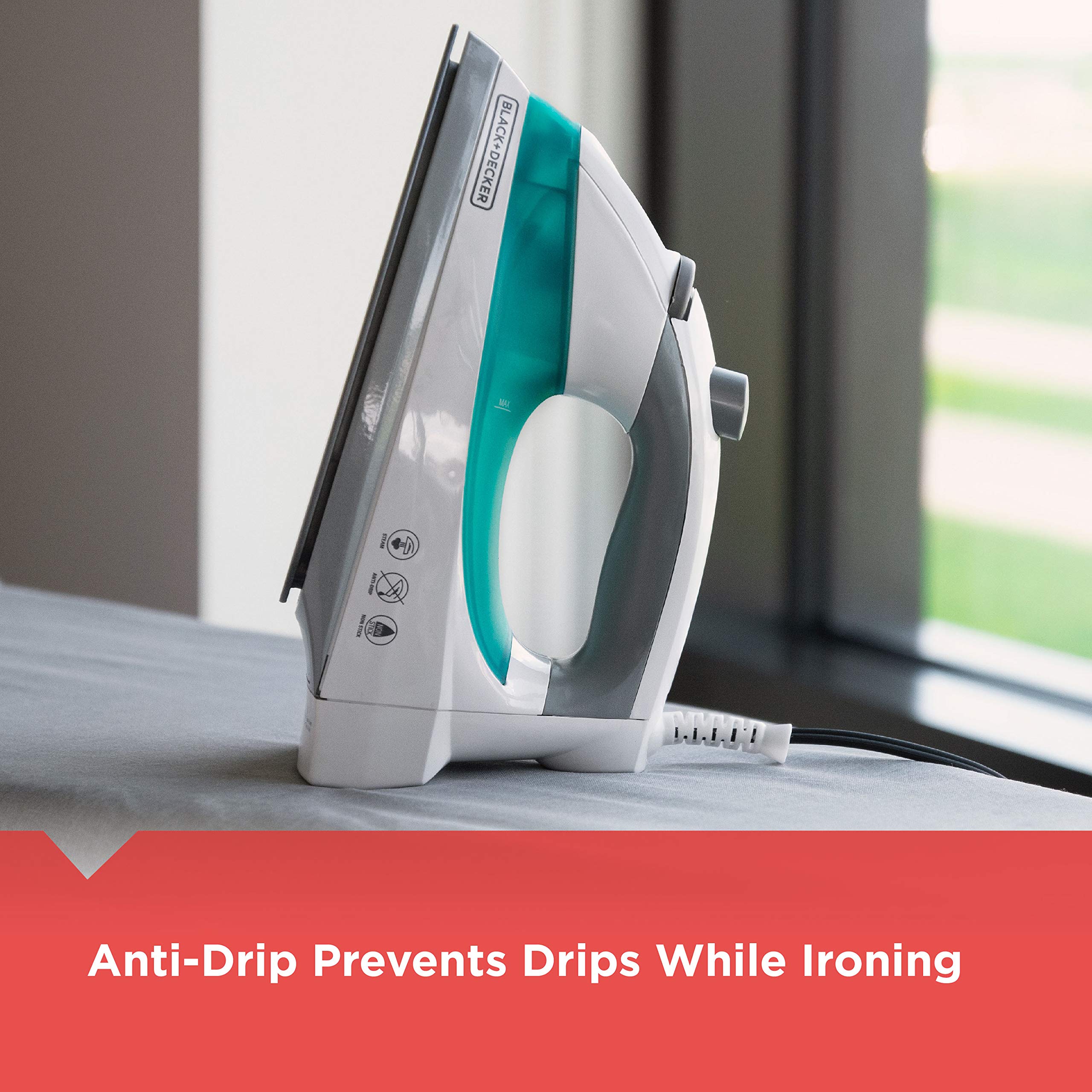 Black+Decker Lightweight Steam Iron for Clothing, Smart Steam Techology, Anti-Drip, Teal, 1200W, IR0820C 🍁 All In One Marketplace Canada