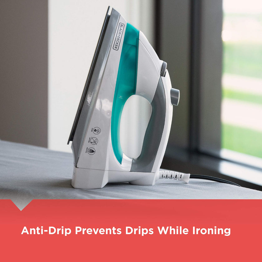 Black+Decker Lightweight Steam Iron for Clothing, Smart Steam Techology, Anti-Drip, Teal, 1200W, IR0820C 🍁 All In One Marketplace Canada