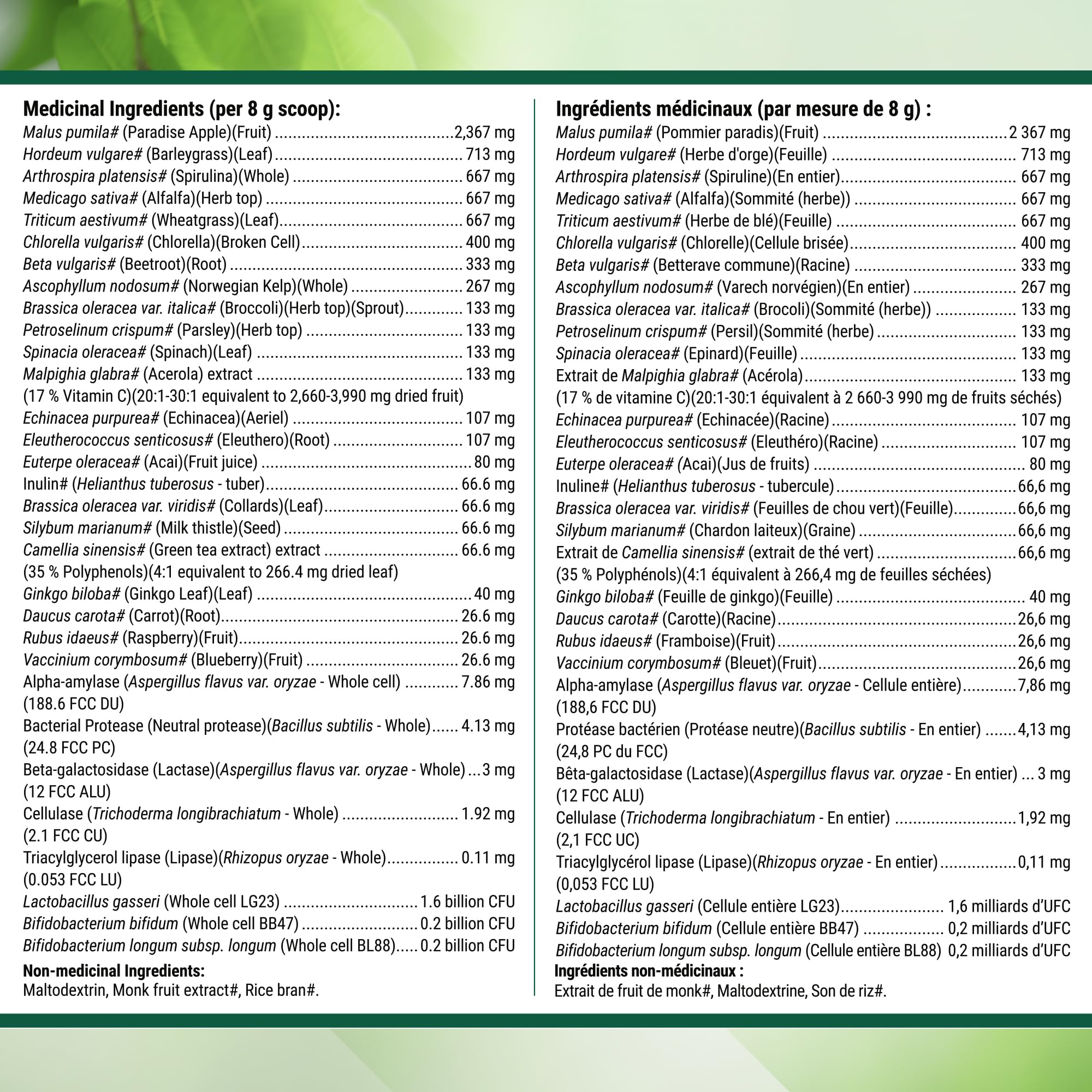 Nested Naturals Super Greens Powder - Organic Daily Greens Superfood Powder w/ 20+ Whole Foods, Spirulina, Wheat Grass & Barley Grass - Probiotics, Fiber & Enzymes - USDA Certified Organic, Original Flavour, 30 Servings 🍁 All In One Marketplace Canada