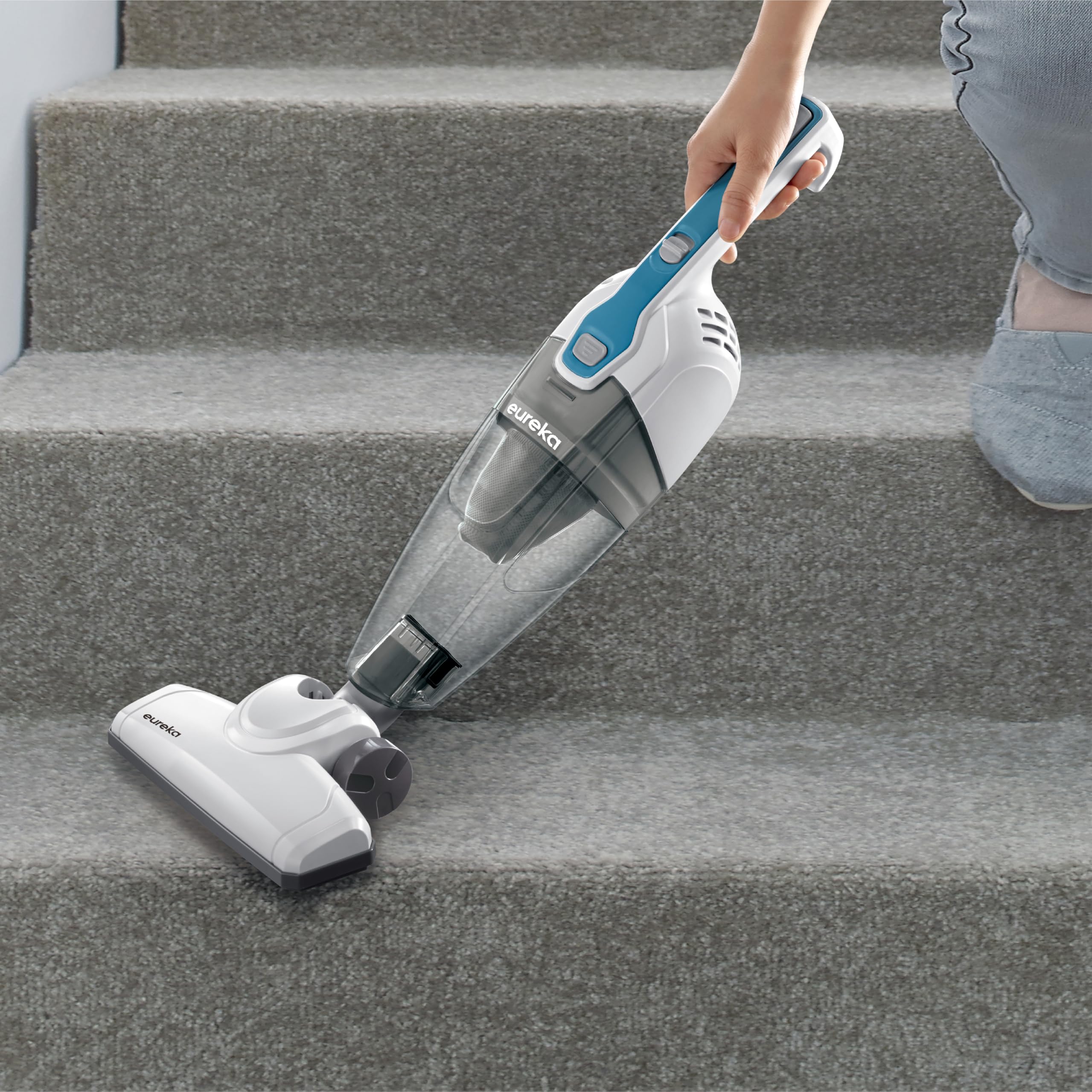 Eureka Home Lightweight Corded Stick Vacuum Cleaner, Powerful Suction Convenient Small Vacuum for Hard Floor, 3-in-1 Hand Vacuum, Aqua Blue, NES100 🍁 All In One Marketplace Canada