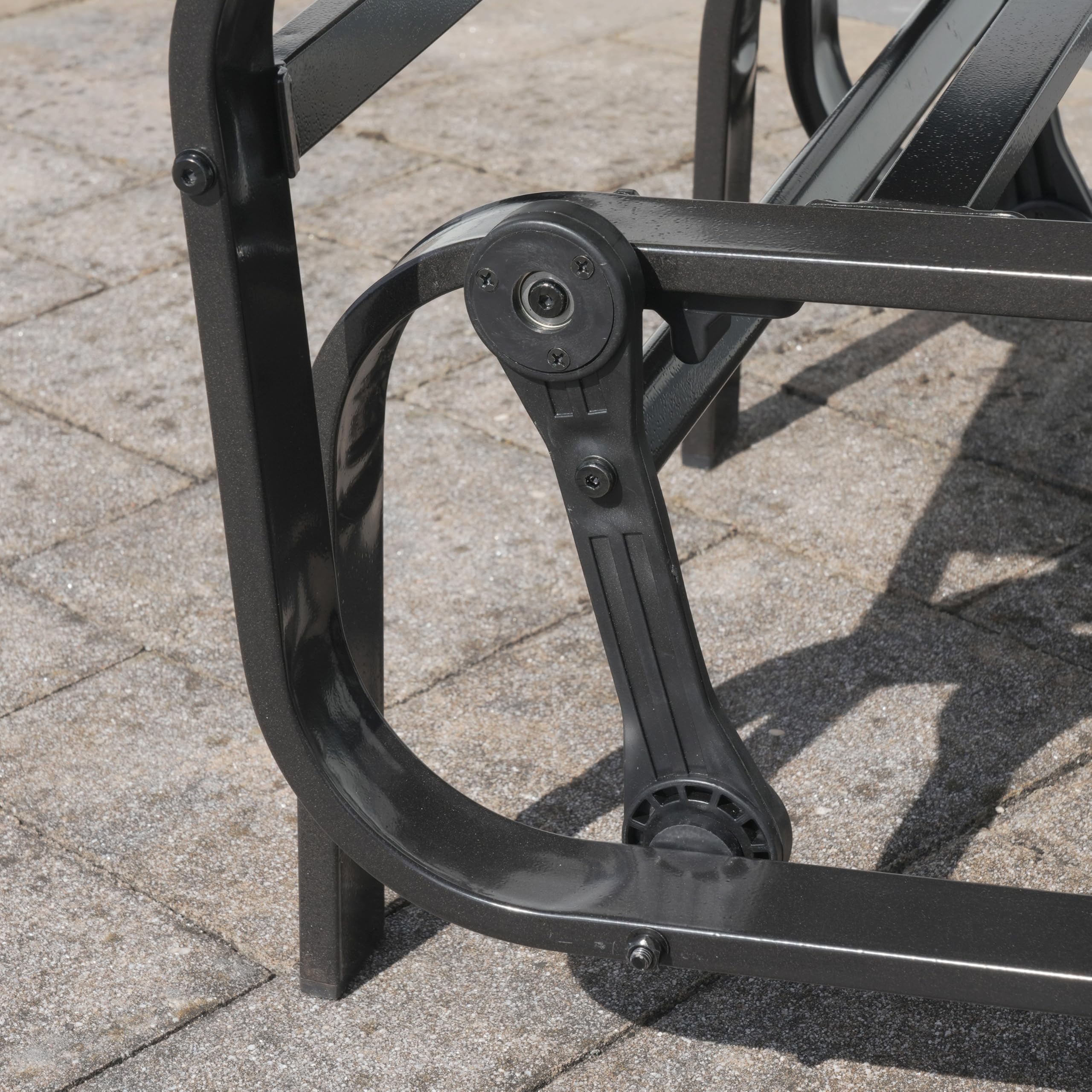 Sojag Belle Patio Glider Chair with Heavy-Duty Steel Frame and PVC-Coated Fabric, Easy-Glide Outdoor Patio Rocking Chair, Dark Grey 🍁 All In One Marketplace Canada