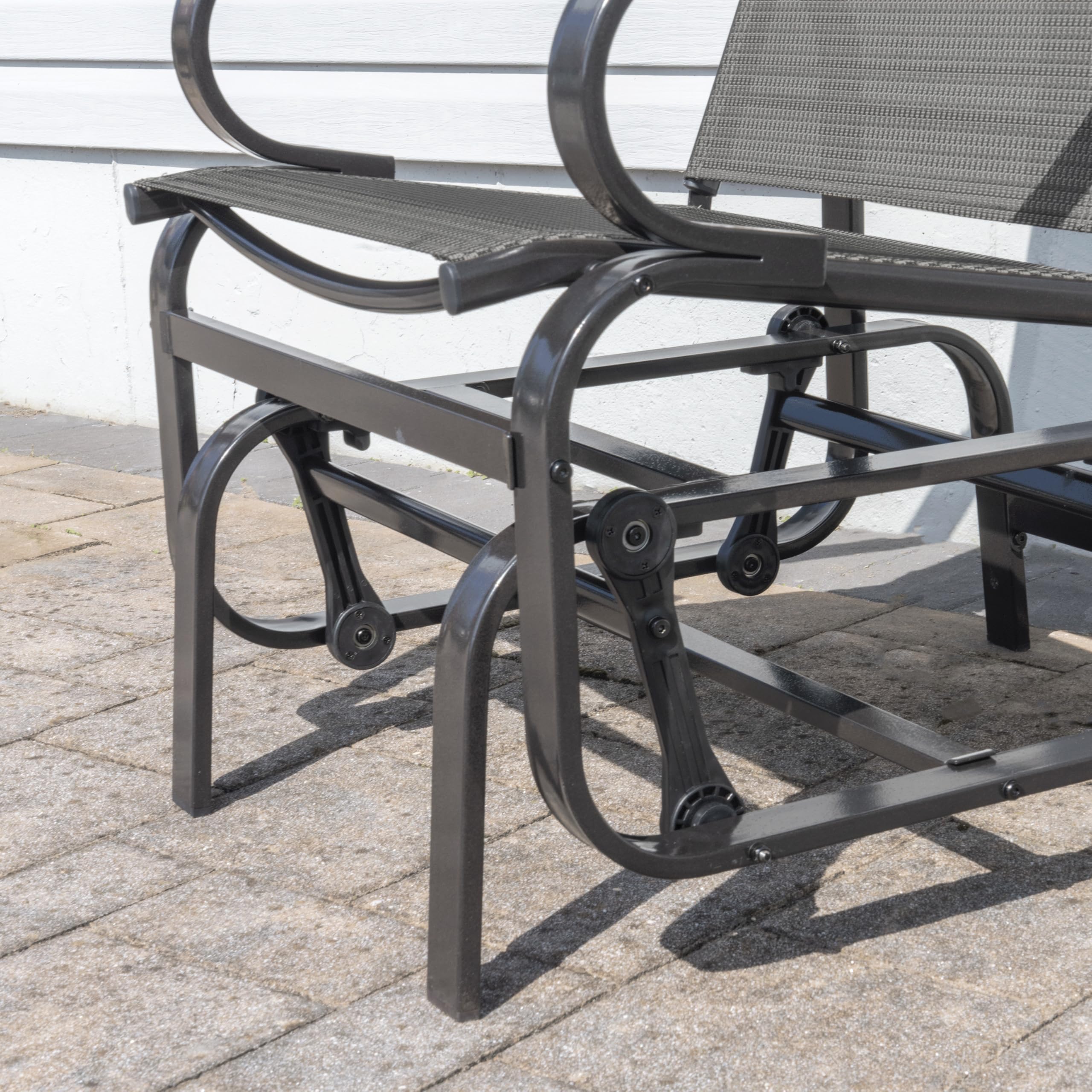 Sojag Belle Patio Glider Chair with Heavy-Duty Steel Frame and PVC-Coated Fabric, Easy-Glide Outdoor Patio Rocking Chair, Dark Grey 🍁 All In One Marketplace Canada