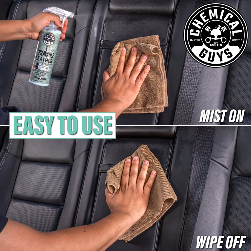 Chemical Guys Sprayable Leather Cleaner and Conditioner in One for Car Interiors, Apparel, and More (Works on Natural, Synthetic, Pleather, and More) Leather Scent, 473 ml 🍁 All In One Marketplace Canada