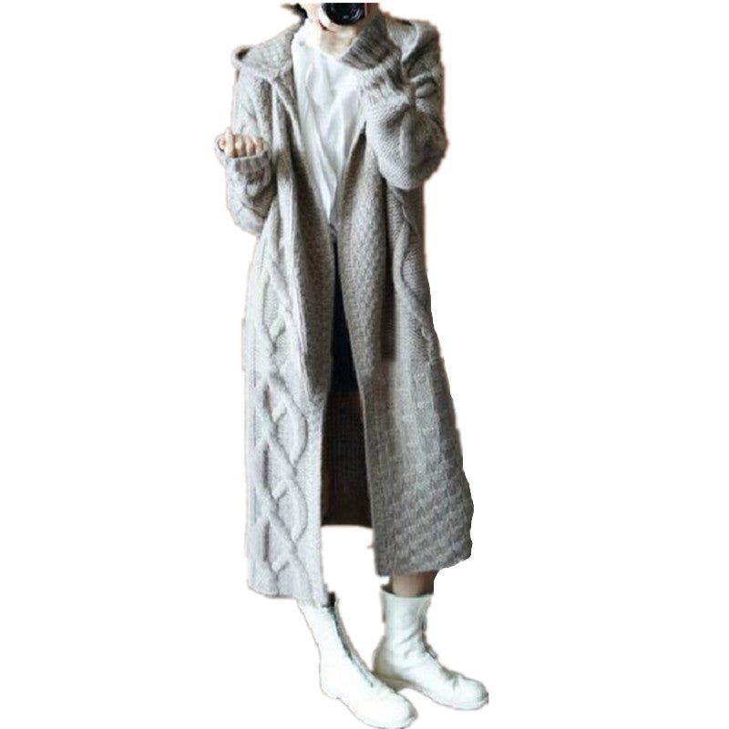 Women's Knit Cardigan Long Coat – OL Style Cotton Blend Canada USA