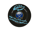 Dylan Cozens Autographed Buffalo Sabres Official Game Puck Inscribed 