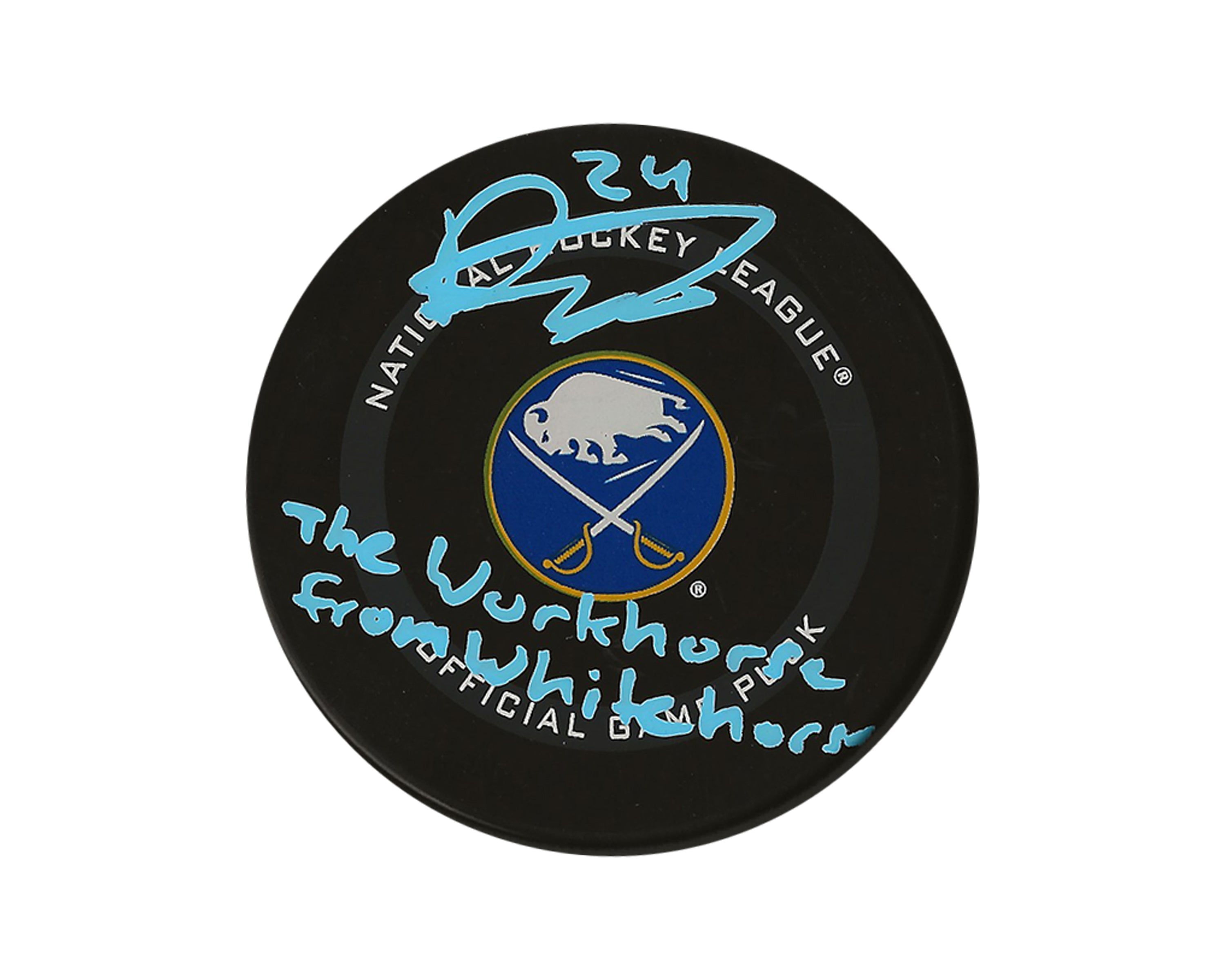 Dylan Cozens Autographed Buffalo Sabres Official Game Puck Inscribed 