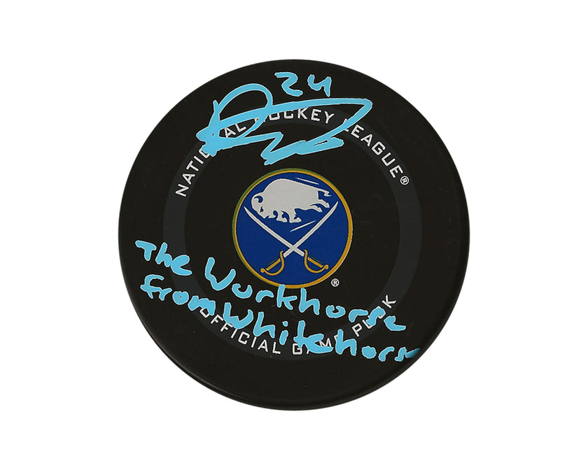 Dylan Cozens Autographed Buffalo Sabres Official Game Puck Inscribed 