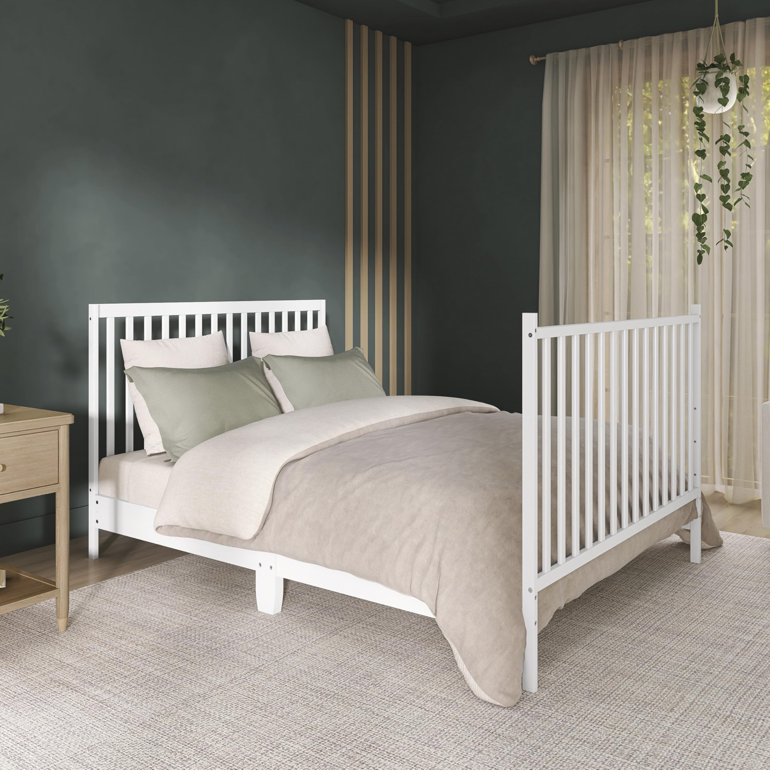 Dream On Me Synergy 5-in-1 Convertible Crib in White, Greenguard Gold Certified, BSA Certified, 3 Mattress Height Settings, Classic Nursery Furniture 🍁 All In One Marketplace Canada