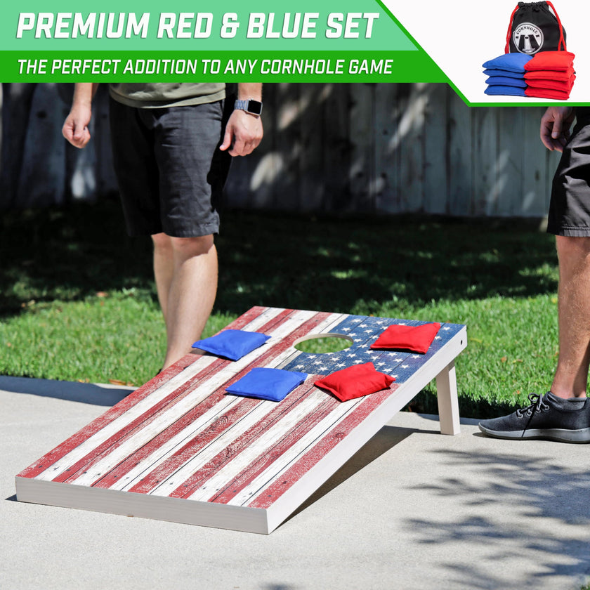 GoSports Official Regulation Cornhole Bean Bags Set of 8 – for Competitive Cornhole Games - All Weather - Red and Blue 🍁 All In One Marketplace Canada