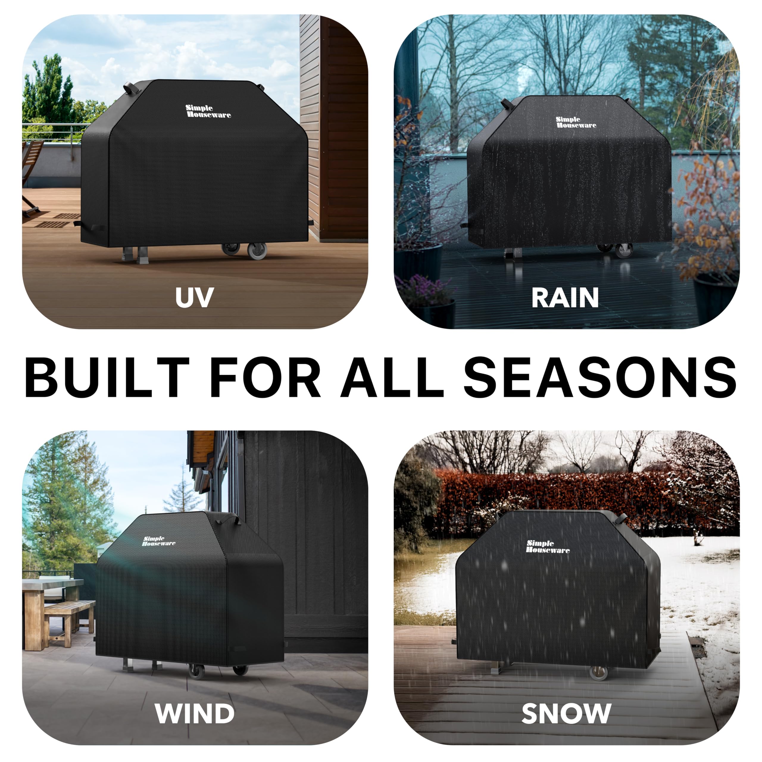 Simple Houseware 55-inch Heavy Duty BBQ Grill Cover, 600D Polyester Waterproof, Weather-Resistant 🍁 All In One Marketplace Canada