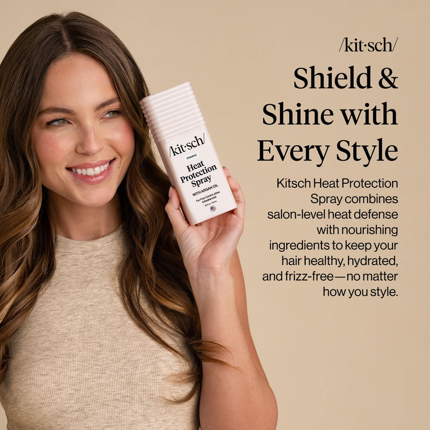 Kitsch Heat Protection Spray for Hair – Heat Protectant for Hair with Argan Oil – Styling Hair Spray for Frizz Control, Shine & Damage Protection – Protects Strands | Ideal Gifts for Women – 201ml 🍁 All In One Marketplace Canada