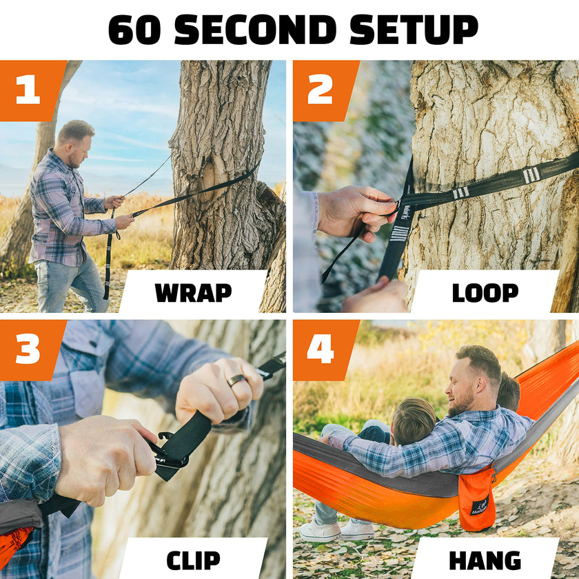 MalloMe Camping Hammock with Straps - Portable Outdoor Hammock for Adults, Kids - Single Hamac - 1 Person Hammocks - Tree Hamac Swing with Accessories - Hamock Tent for Travel - Hammocks for Outside 🍁 All In One Marketplace Canada