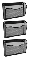 EASEPRES 3 Pack Mesh Wall Mounted File Holder Organizer Metal Hanging Vertical Paper Mails Rack Storage Wire Single Document Filling Holder Pocket for Office and Home, Black 🍁 All In One Marketplace Canada