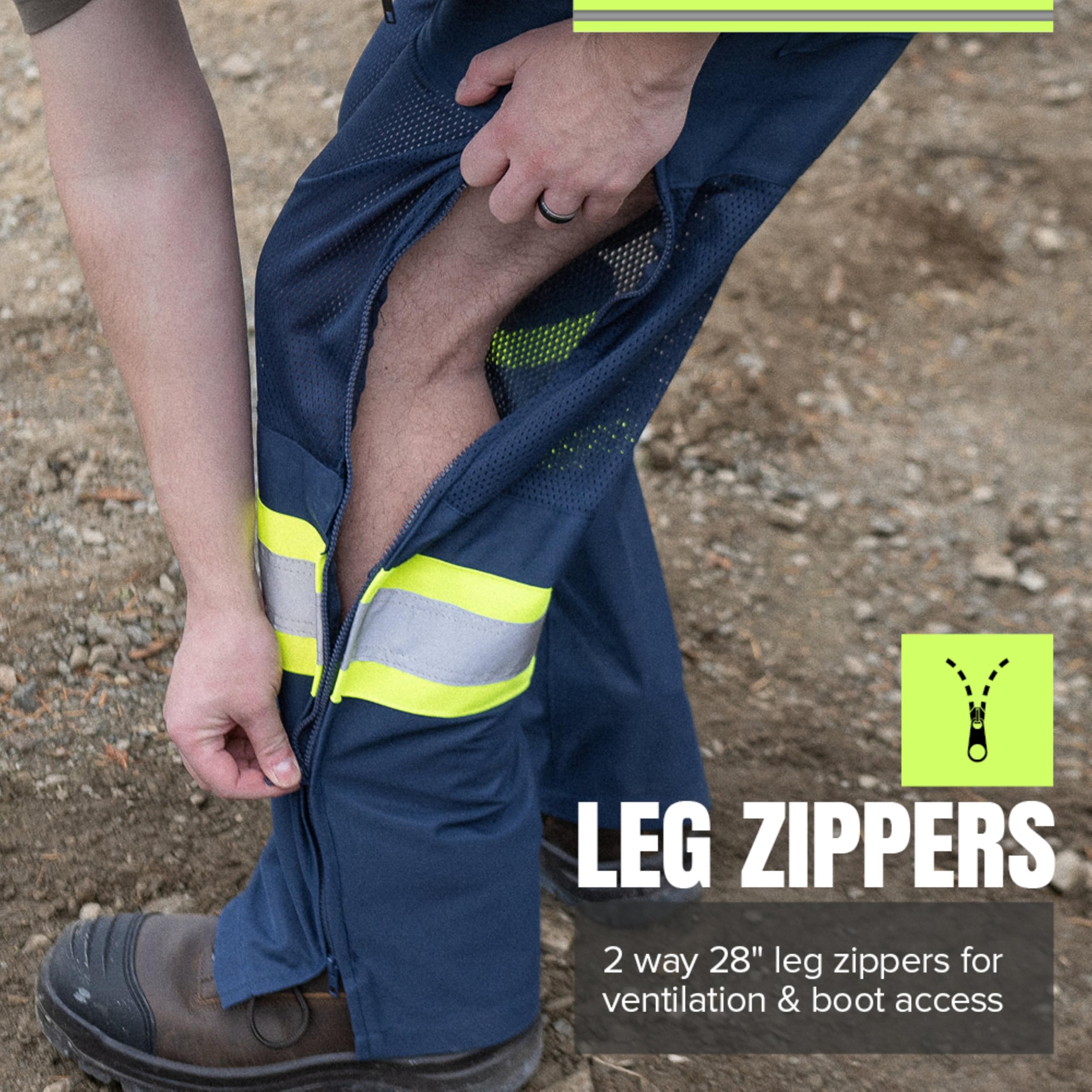 Pioneer Hi Vis Pants for Men - Breathable Mesh - Blue 🍁 All In One Marketplace Canada