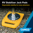 Camco RV Stabilizing Jack Pads, Helps Prevent Jacks from Sinking, 6.5 Inch x 6.5 Inch Pad - 4 Pack (44595), Yellow 🍁 All In One Marketplace Canada