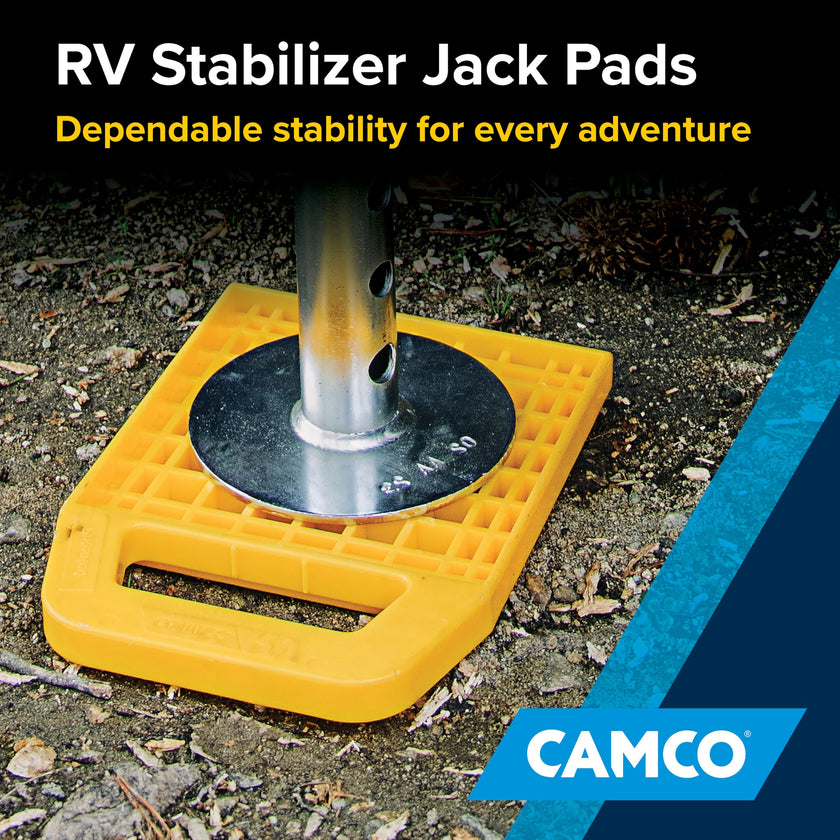Camco RV Stabilizing Jack Pads, Helps Prevent Jacks from Sinking, 6.5 Inch x 6.5 Inch Pad - 4 Pack (44595), Yellow 🍁 All In One Marketplace Canada