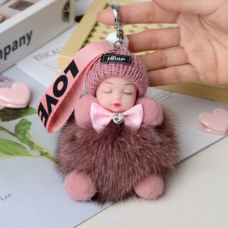 Cute Sleeping Doll Plush Doll Keychain Pendant Backpack Handbag Wallet Accessories