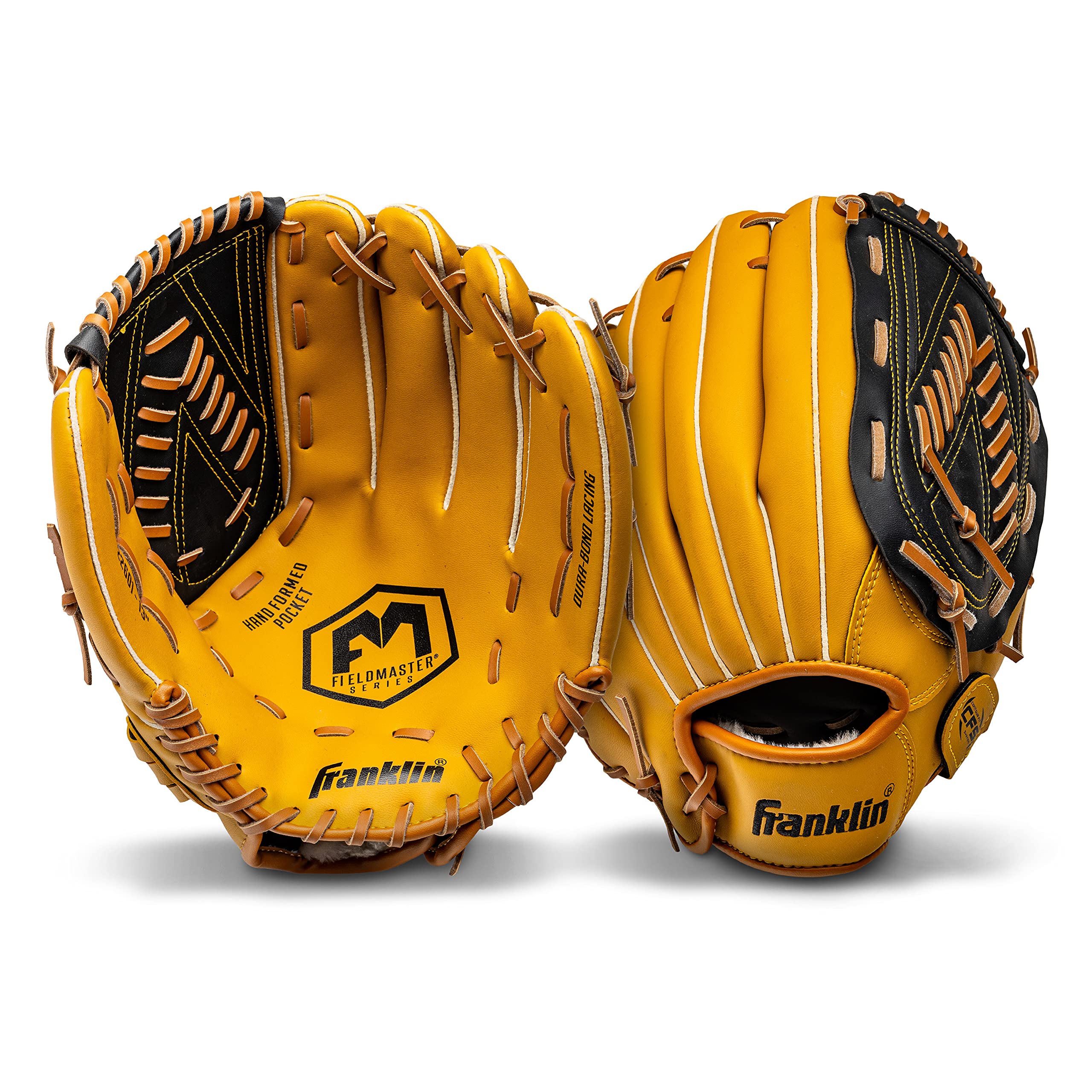 Franklin Sports Baseball and Softball Glove - Fieldmaster Adult + Youth Baseball Gloves - Men's + Women's Infield + Outfield Mitt - Right Hand Throw - 13