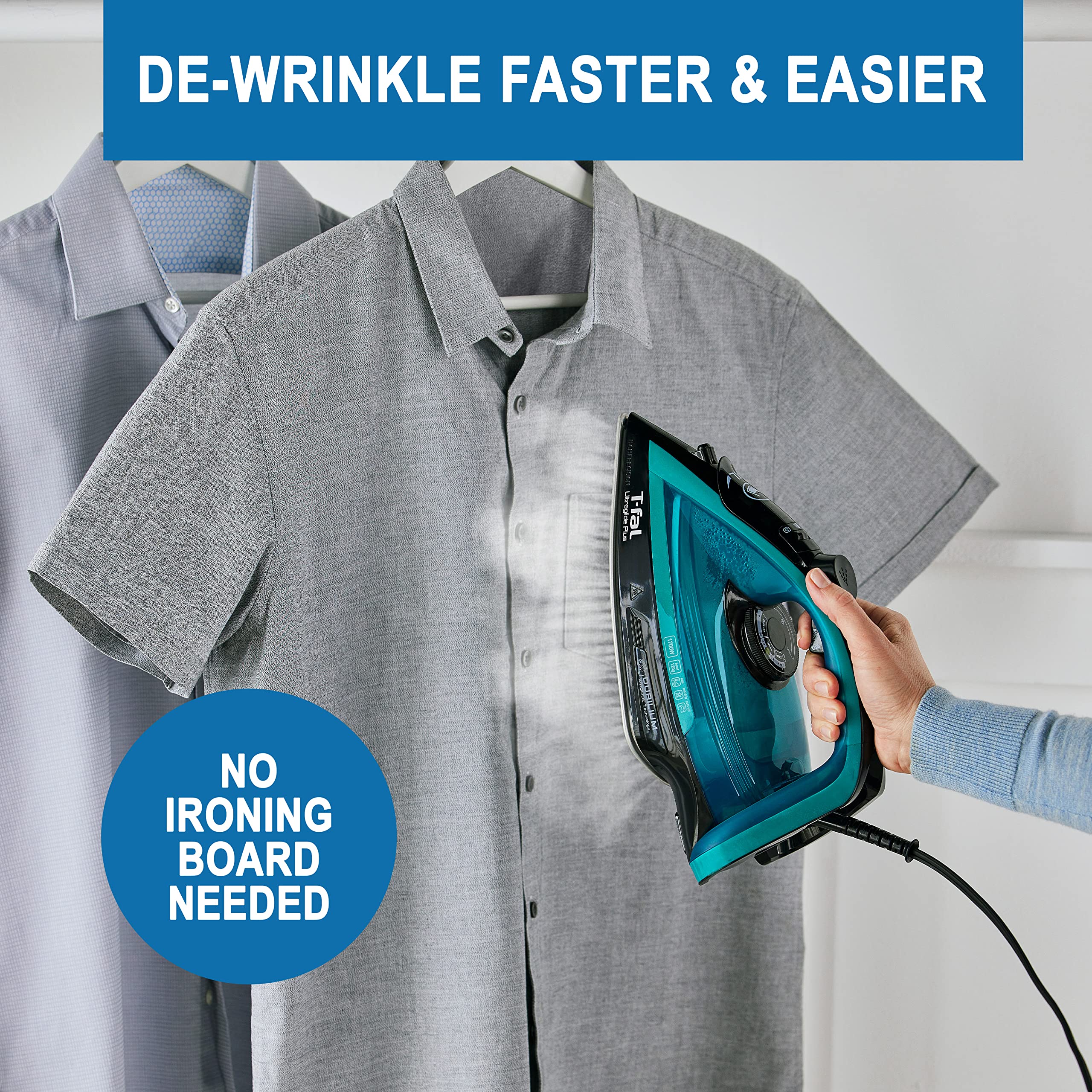 T-Fal Ultraglide Steam Iron for Clothes Durilium Soleplate, Precision Tip, Anti-Drip, Auto-Off 1800 Watts Ironing, Steaming 🍁 All In One Marketplace Canada