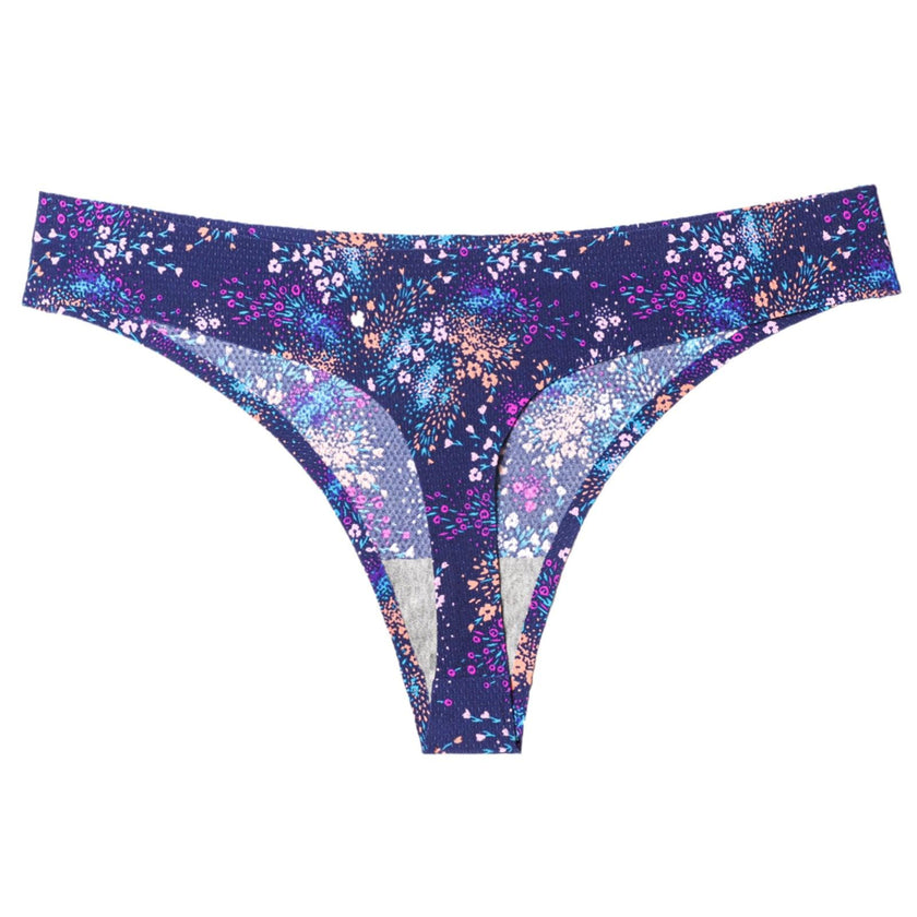 Women's Seamless Floral Print Low-Waist Briefs No-Trace Breathable