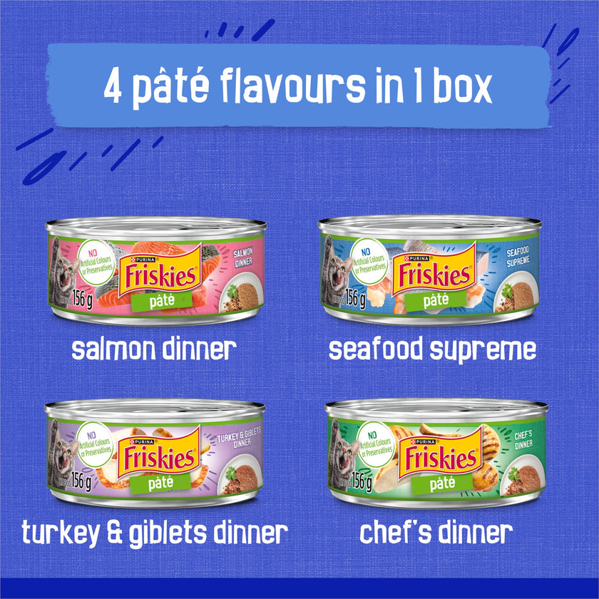 Friskies Greatest Hits Wet Cat Food, Pate Variety Pack 4 Flavours - 156 g Can (32 Pack) 🍁 All In One Marketplace Canada