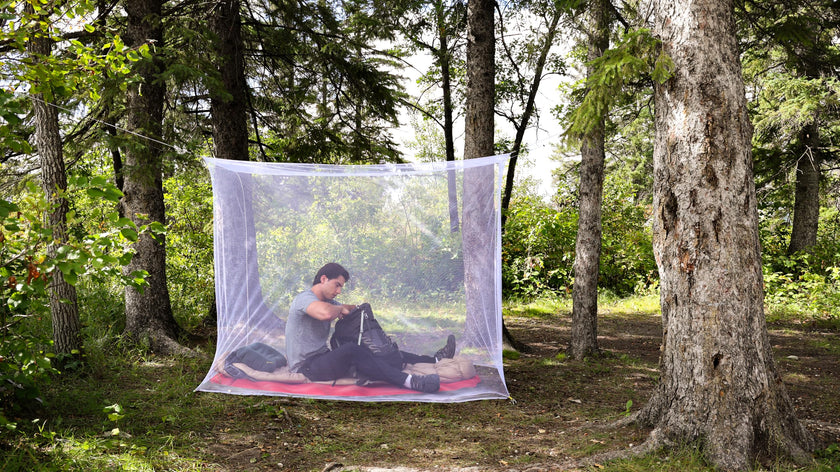 Coghlan's Rectangular Mosquito Net – Lightweight Mesh Canopy for Camping, Travel, and Outdoor Use – Includes Tie Loops, Carry Bag, Twine, Hooks, Anchors, Nails – White, 78