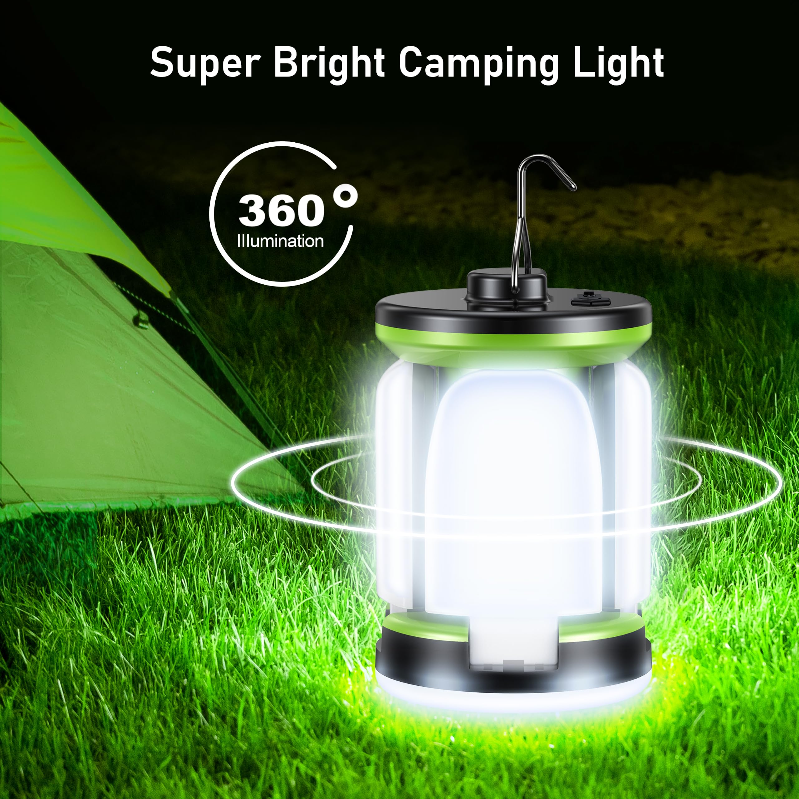 Blukar Camping Lantern Rechargeable, Camping Lights Lamp-7 Light Modes,60 LED Ultra Bright LED Tent Light,Long Battery Life for Outdoor for Camping, Emergency, Fishing, Hiking etc (White Light) 🍁 All In One Marketplace Canada